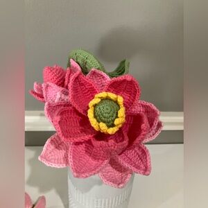 Crocheted Amigurumi Lotus set 3 pcs